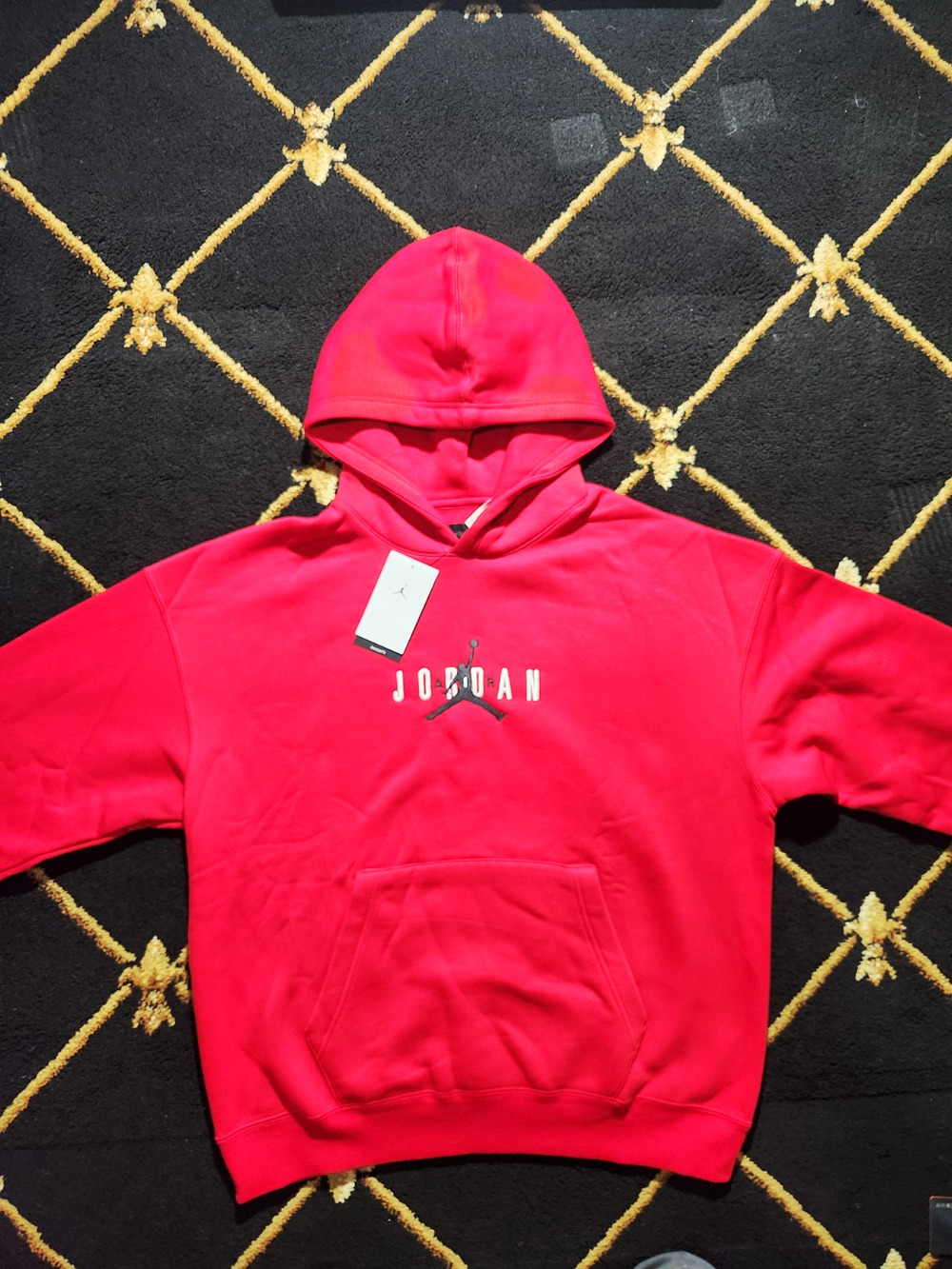 Jordan Jumpman Red Pullover Hooded Fleece Hoodie Men’s M Pockets IB9097-687